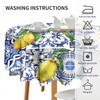 Blue Tiles Lemon Tablecloth, Autumn Fruit Traditional Floral Pattern Table