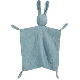 PEIPEIWU Organic Cotton Muslin Lovey Blanket, Organic Cotton Muslin Bunny Security Blanket Soft & Breathable Lovie Baby Gifts for Boys and Girls