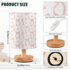 Aslsiy Cute Coquette Pink Bow Bedside Table Lamp White Nightstand