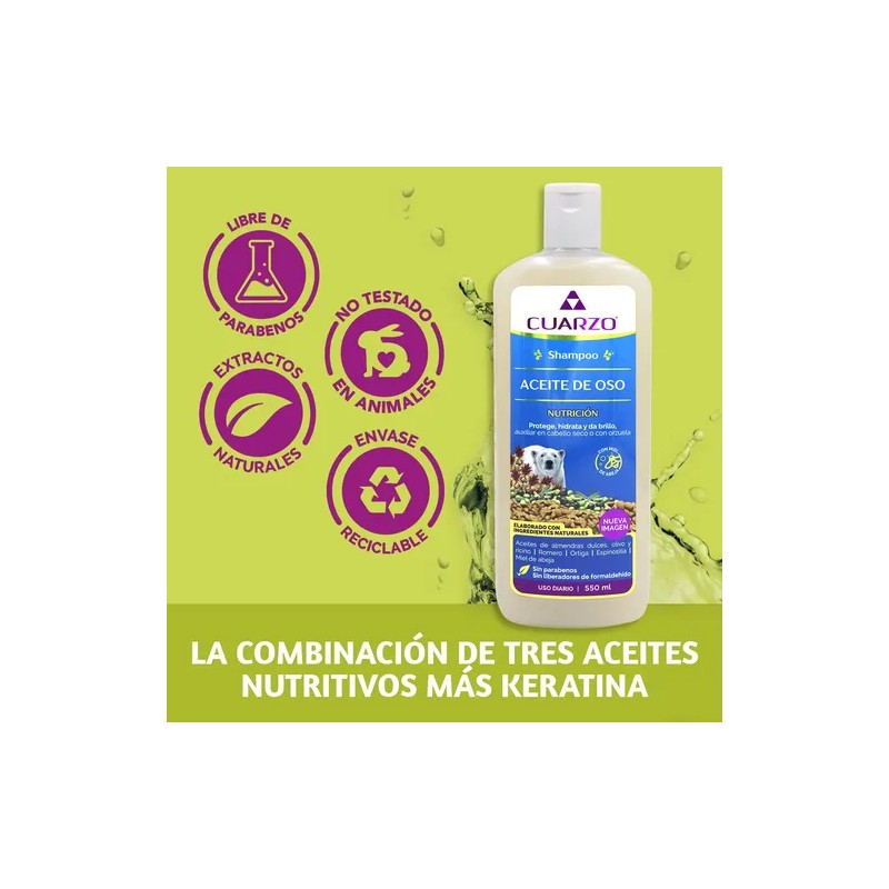 Shampoo Aceite De Oso Cuarzo 550 Ml