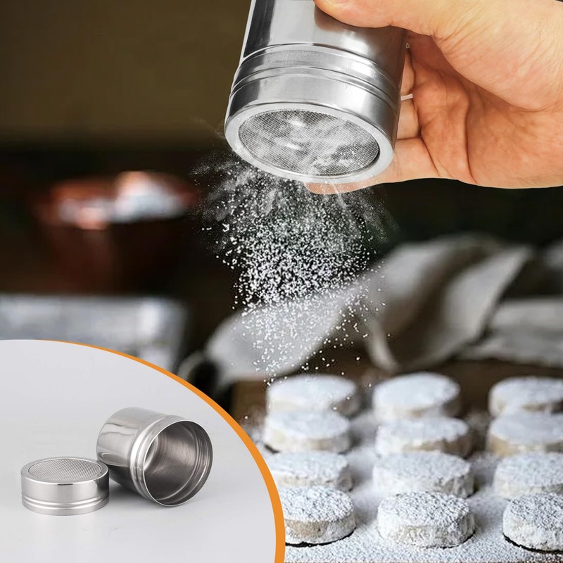 Flour Sifter, 3 in 1 Stainless Steel Sifter for Baking,