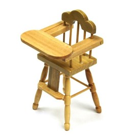 MyTinyWorld Dolls House Miniature Childrens Pine High Chair