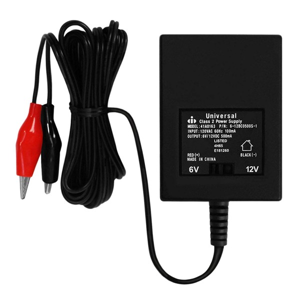 Mighty Max Battery ML-AC612 SLA Charger 6V/12V SWITCHABLE Single Stage/Alligator Clips Brand Product