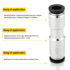 Yoebor 3/8" OD Check Valve Push to Connect One Way Inline Air Pneumatic Valves, Nickel Plated Brass & Plastic (Pack of 2)