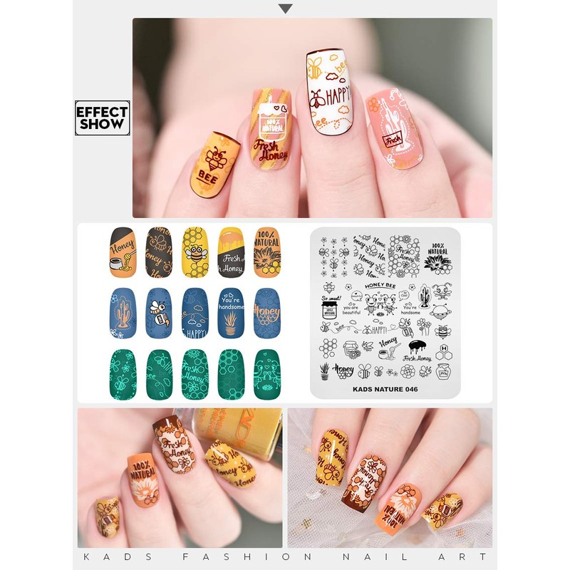 KADS Nail Art Template Nature Nail Stamping Plate Nail Art