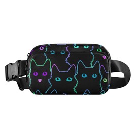 Bum Bag Waist Bag for Men Women Cute Cat Rainbow Belt Bag Bum Bag for Dog Walking Running Cycling Hiking Travel Workout with Adjustable Strap B492 Pack Bag, B492, Pannier bag