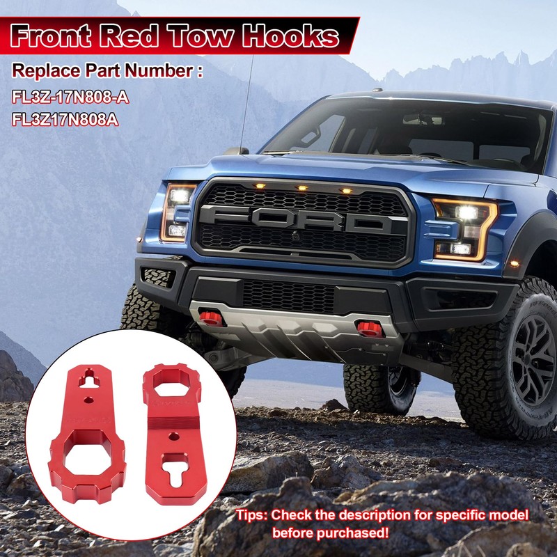 PXPART Red Tow Hooks, Front Bumper Heavy Duty Towing Replacement