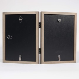 Lawrence Frames Hinged Gray Wood Gallery Collection Picture Frame, 5x7 Double