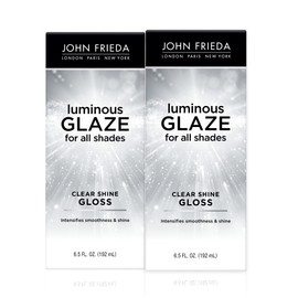 John Frieda Luminous Glaze Clear Shine Hair Gloss, Enhances Color and Adds Gloss for a Reflective Sheen on Color-Treated or Natural Hair, 6.5 Oz, Pack of 2