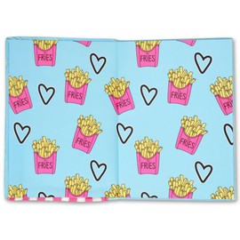 iscream Plush Fleece Book-Bound Lined-Page 8.75" Journal - I Heart Fries with Mini Plush Fries