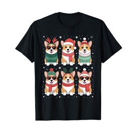 Cute Corgi Santa Hat Christmas T-Shirt
