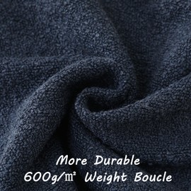 FUTEI Pack of 2 Navy Blue Boucle Accent Decorative Throw Pillow Covers,20x20 Inch Soft Solid Textured Cushion Case,Home Decor for Couch Bed Living Room