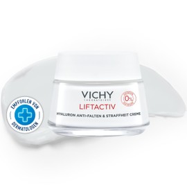 Liftactiv Anti-Wrinkle without Fragrances, Light Anti-Ageing Cream with Pure Hyaluronic Acid, for Normal and Sensitive Skin, 50 ml
