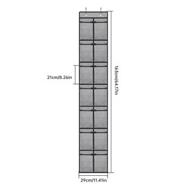 Anwangda Hanging Shoe Storage, 14 Large Mesh Pockets 2 Hooks Over the Door Shoe Organizer, Hanging Shelf, Hanging Organiser for Bedroom, Narrow Closet, Bathroom