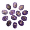 CrystalTears Amethyst Crystal Witches Rune Stones Healing Crystals Gemstone Engraved