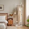 Aibiju Clothing Rack for Hanging Clothes, White Freestanding Clothes Rack