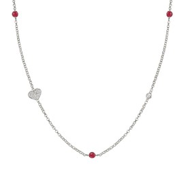 Nomination Necklace Gioie collection in 925 Sterling Silver with Cubic Zirconia and Jade. Heart