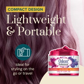 Odeon Temporary Hair Color Wax, Natural & Washable Hair Wax Color for Temporary Hair Dye with Beeswax & Tea Tree Extract - Easy To Use Temporary Hair Color for Kids & Adults, Crimson, (4.23oz)