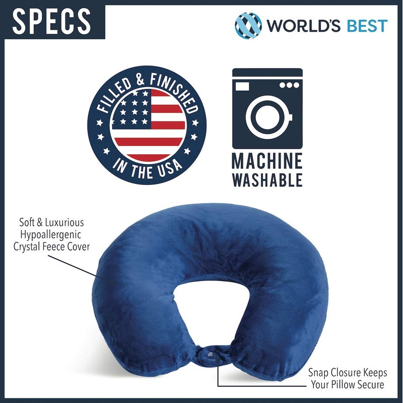 Wolf Essentials Adult Cozy Soft Microfiber Neck Pillow for Travel