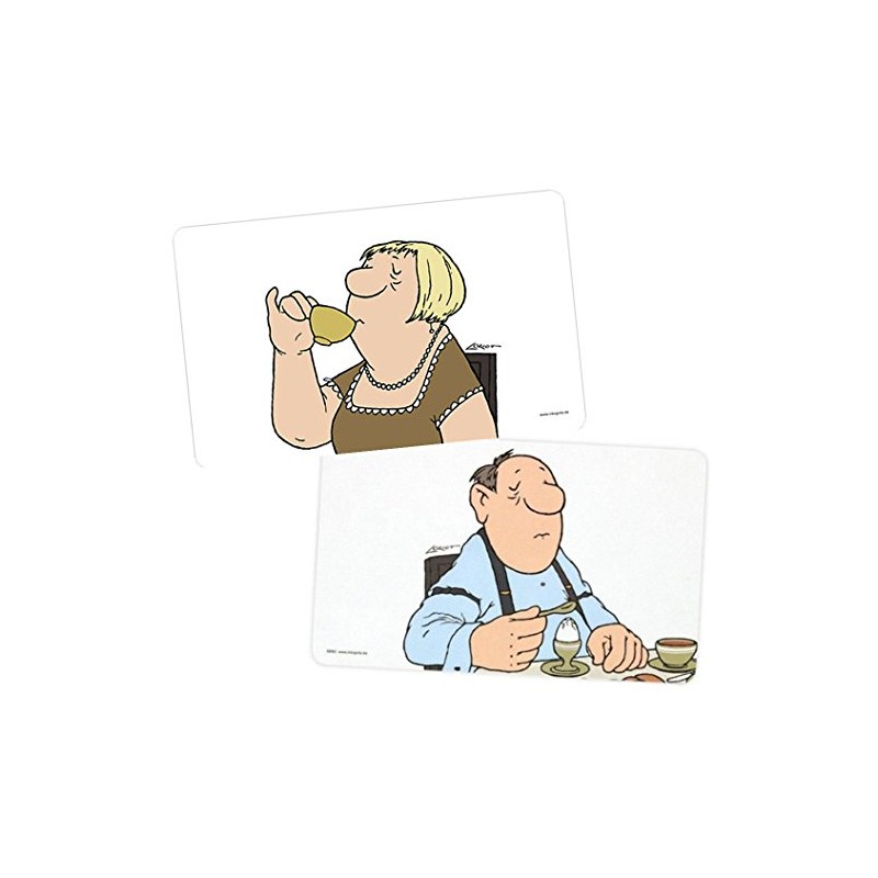 Vier Treff Loriot Breakfast Board Set 'Man' and 'Woman' 23