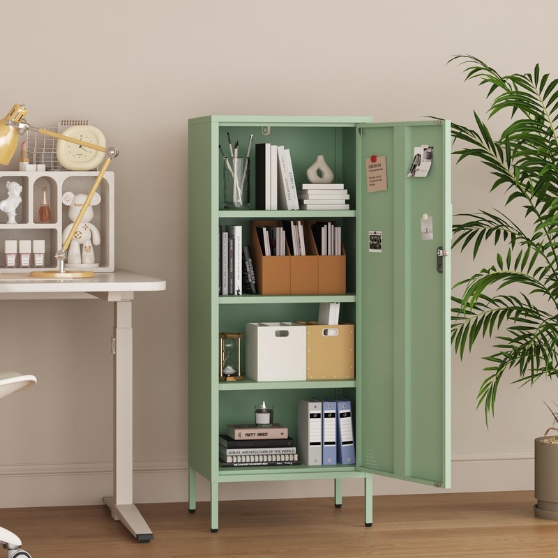 Steehoom Metal Lokcer Cabinet (Green, 19.69" D x 15.75" W