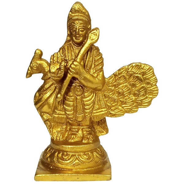 Purpledip Idol Murugan Karthikeya: Subrahmanya Golden Statue (11229B)