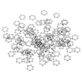 sourcing map 100 Pcs 304 Stainless Steel External Tooth Lock Washers, M3 Star Locking Washers for Screw Bolt Mechanical Equipment Fasteners, Silver
