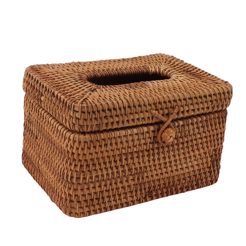 Rectangular Rattan Tissue Box Cover Rattan Woven Tissue Box Holder