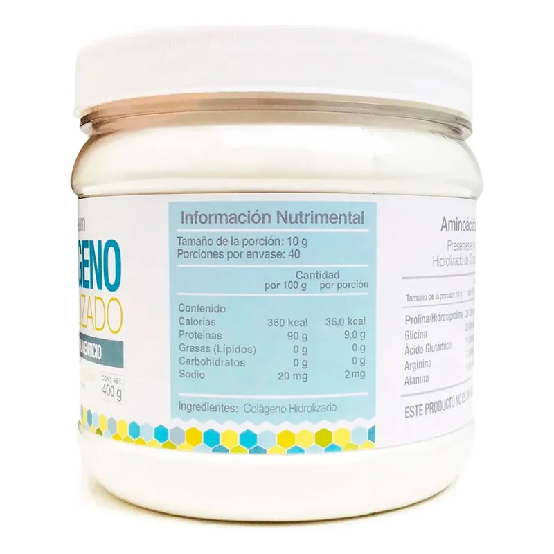 Colágeno Hidrolizado En Polvo 100% Puro, 2 Pack 400 Gr.