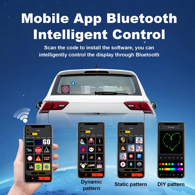 LED Safety Sign for Car, DIY Programmable LED Light or