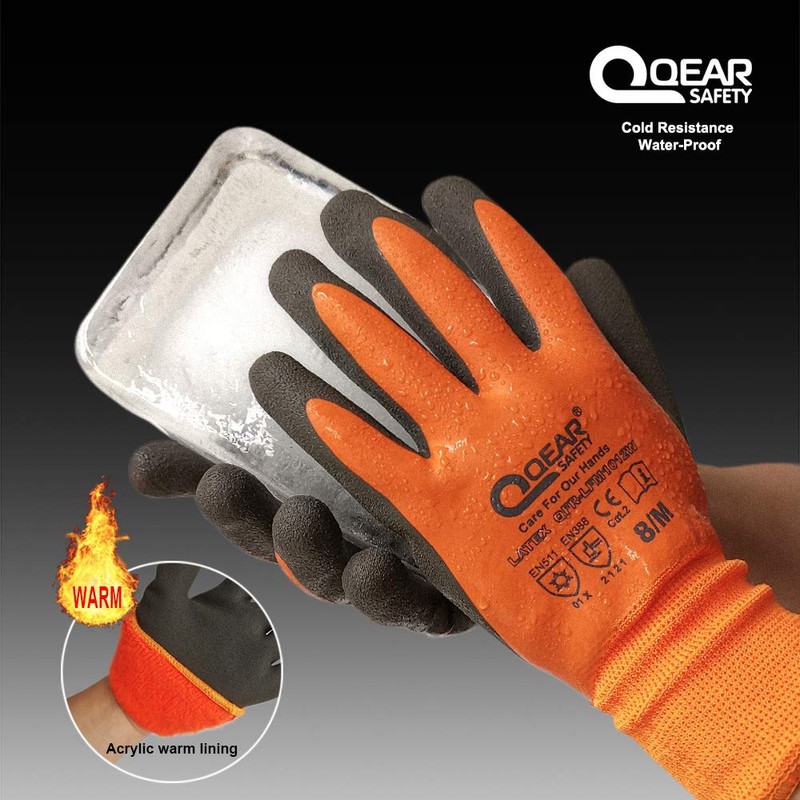 QEAR 1 Pair Thermal Work Glove, Winter Cold Resistance Work