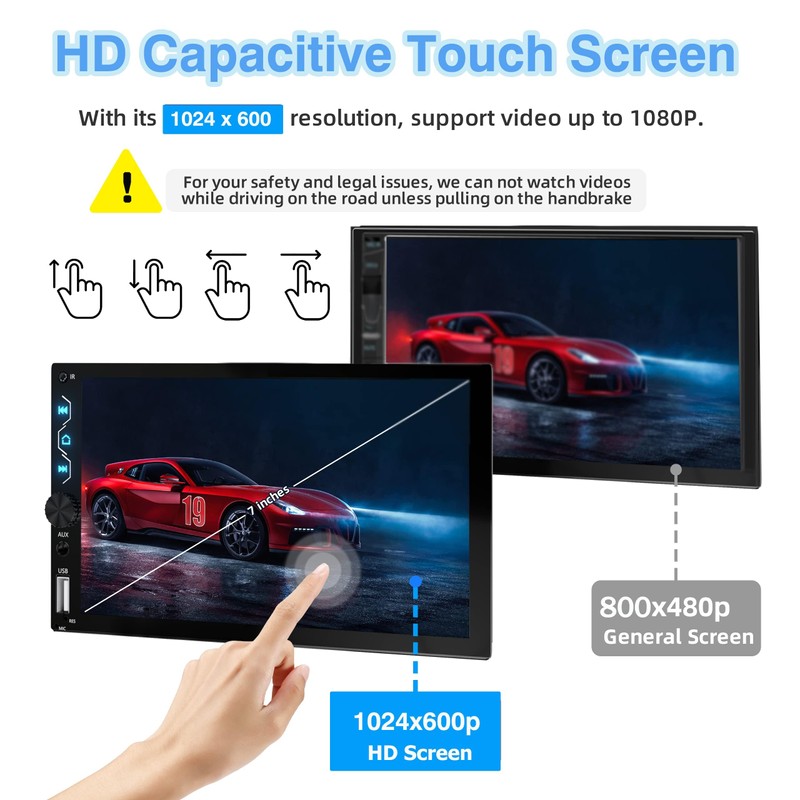 7 Inch Touchscreen Car Radio with Apple Carplay and Android