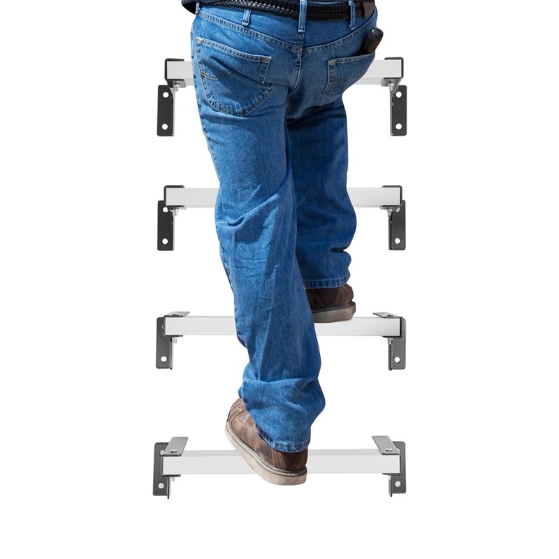 Window Well Egress Ladder, 4-Rung Heavy Duty Carbon Steel Basement