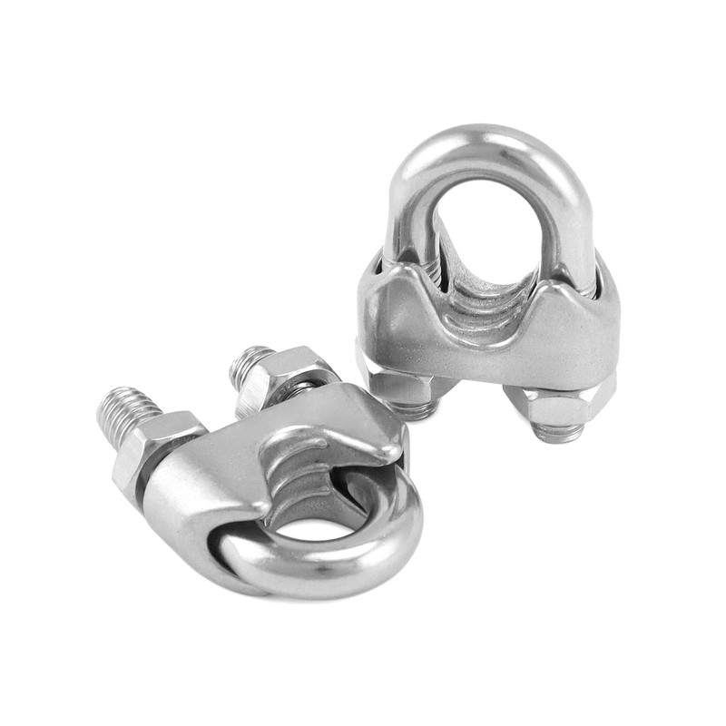 QWORK 3/8" Wire Rope Clamp Clip M10, 10 Pack Large