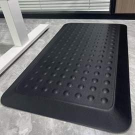1" Extra Thick Anti Fatigue Kitchen Floor Mat Comfort Standing Mat 17'' x 30'', Office Standing Desk Mat, Kitchen Rug, Massage Points Comfort Mat, 140D high Density PU Foam (Black)