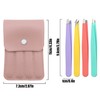 [4+1 Pieces] Tweezer set with pink travel case,Professional Facial Hair