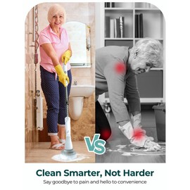 Sweepulire Sweepulire Electric Spin Scrubber SW1, Shower Scrubber with Long Handle, 2 Spin Speeds, Electric Bathroom Scrubber with 8 Replacement Heads, Bath Tub Cleaner Brush for Floor,Tub, Shower, Tile