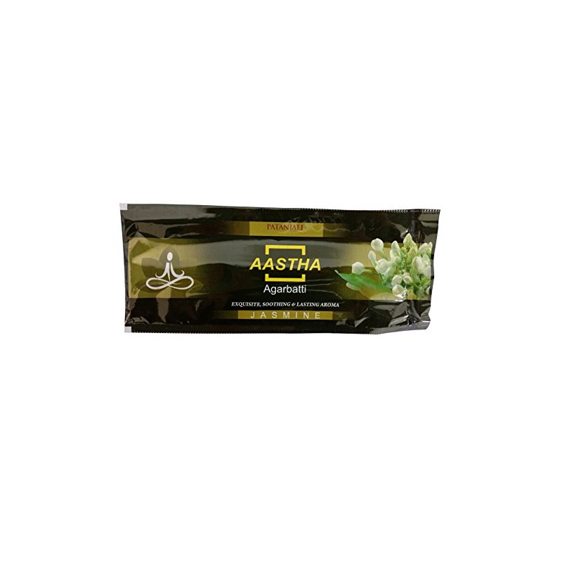 Patanjali Aastha Agarbatti Incense Pack of 18 Sticks (Jasmine)