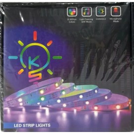 KeepSmile LED Flexible Strip Lights 50' Bedroom Lighting RGB Sync Music ~ NEW!!