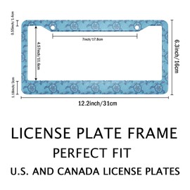 Smooffly License Plate Frame Sea Turtles License Plate Frames Cheetah Car Tag Frames Aluminum License Plate Holder for Women Men 2 Holes US Standard 12.2 x 6.3 Inch
