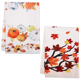 SAVITA Kariertes Auto Ahornblatt Kürbis Küchentücher Herbst, 58 cm x 39 cm Herbst Thanksgiving Ernte Vintage-Bar-Geschirrtücher Geschirr Handtücher Herbst Geschirrtücher Herbst 2er-Set