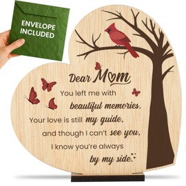 CONTRAXT Memorial Plaque for Loss of Mother Wooden Sympathy Sign in Loving Memory of Mom Bereavement & Condolence Gift