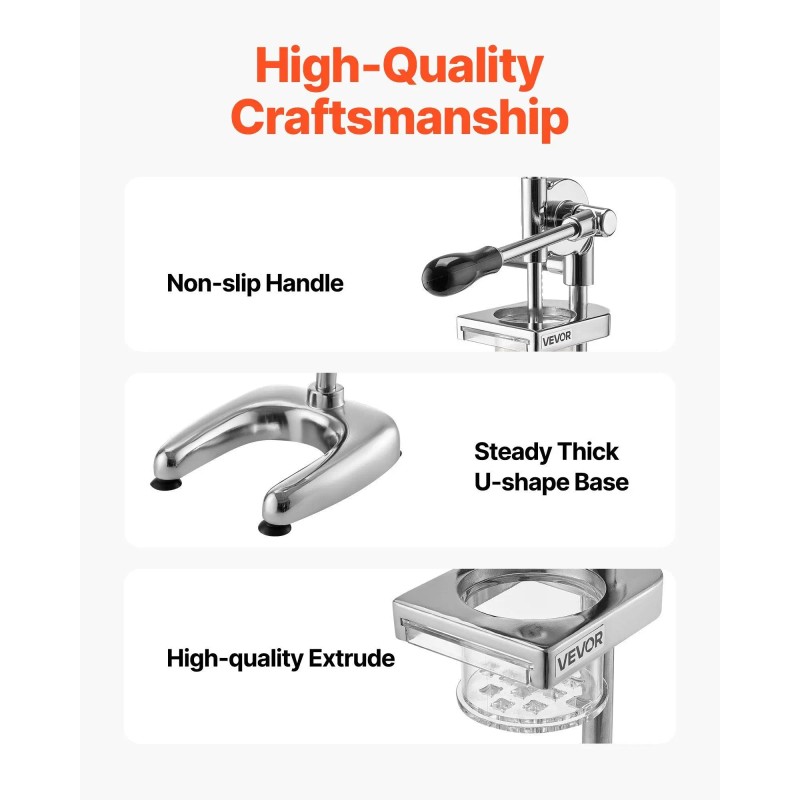 Stainless Steel Manual French Fries Mashed Potato Extruder Vegetable Squeezer