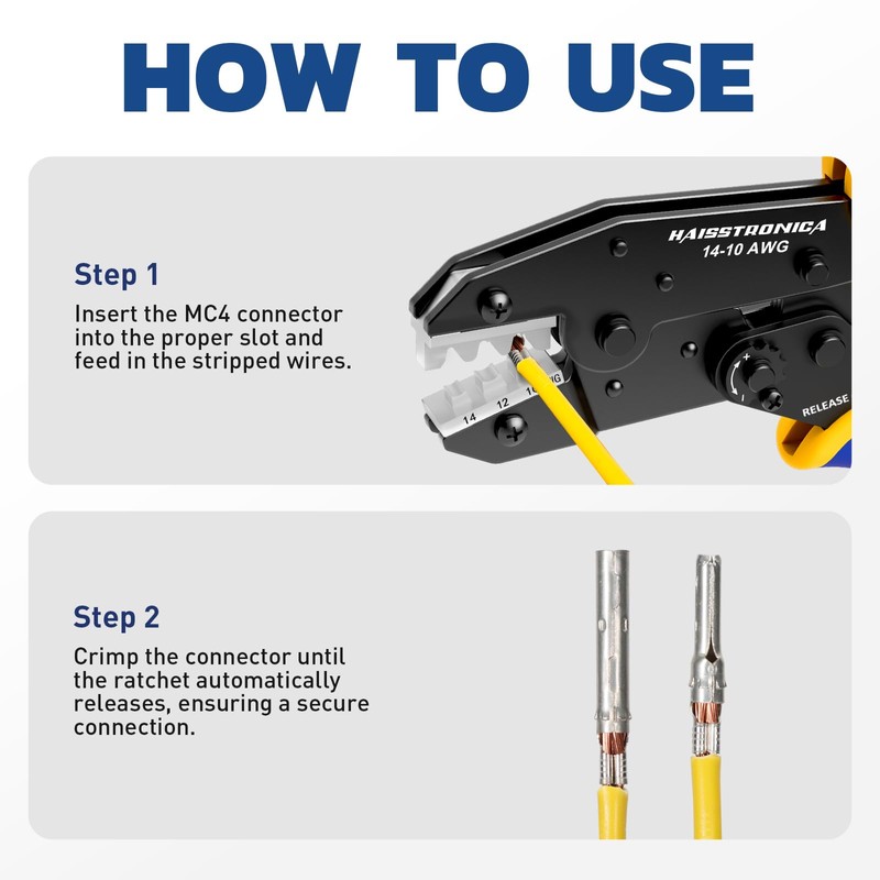 haisstronica Crimping Tool for Solar Connectors - AWG 14 12