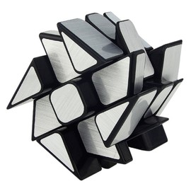 TANCH Mirror Wheel Speed Cube 3x3 Windmill Twisty Skewb Cube Puzzle Toy Silver