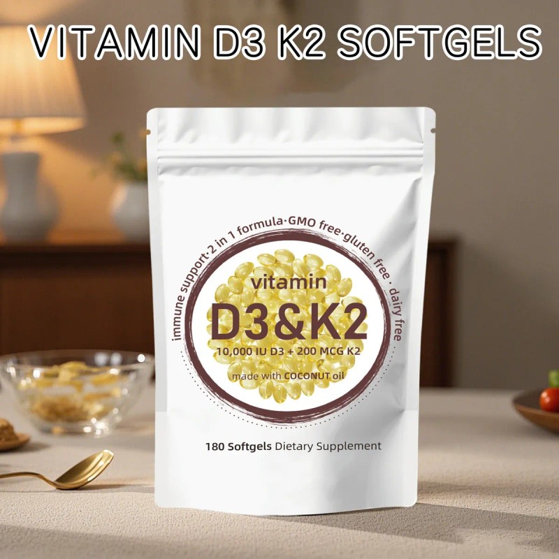 4 Paquetes De Vitamina D3 10,000 Ui + K2 (mk7)