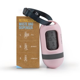 SVD.PET - Dispensador retráctil de bolsas de basura para cualquier correa de perro, bolsas de basura ecológicas compostables, soporte para bolsas de caca de perro, accesorio para caminar para perros