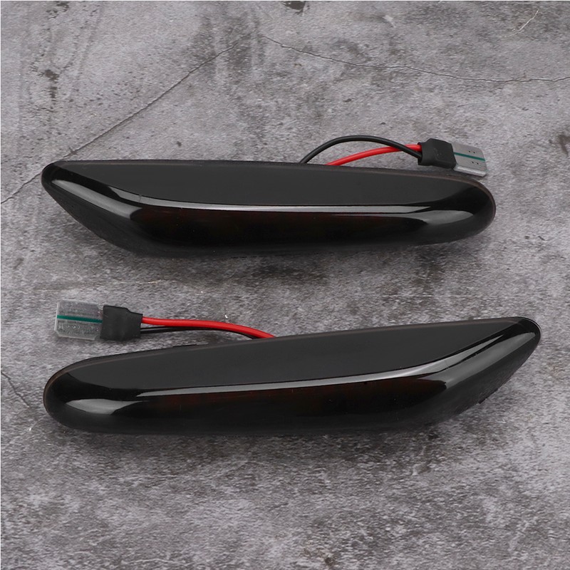 2Pcs LED Side Marker Turn Signal Indicator Light Yellow Dynamic