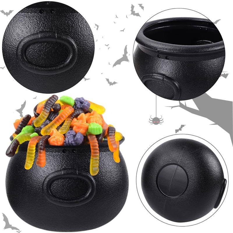 JOISHOP 6pcs(8.5", 5.5", 4pcs 2.8") Halloween Large Cauldron, Halloween Black
