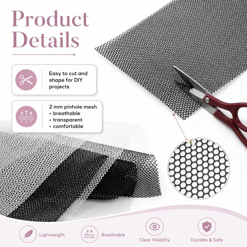 24 Sheets White Fursuit Eye Plastic Mesh with 2 Painting